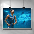 Signed NBA Poster by Sports Cave, Featuring Anthony Edwards from the Minnesota Timberwolves.