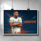 Kylian Mbappe Real Madrid Signed Football Poster by Sports Cave.