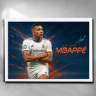 Kylian Mbappe Signed Poster in a White frame by Sports Cave.