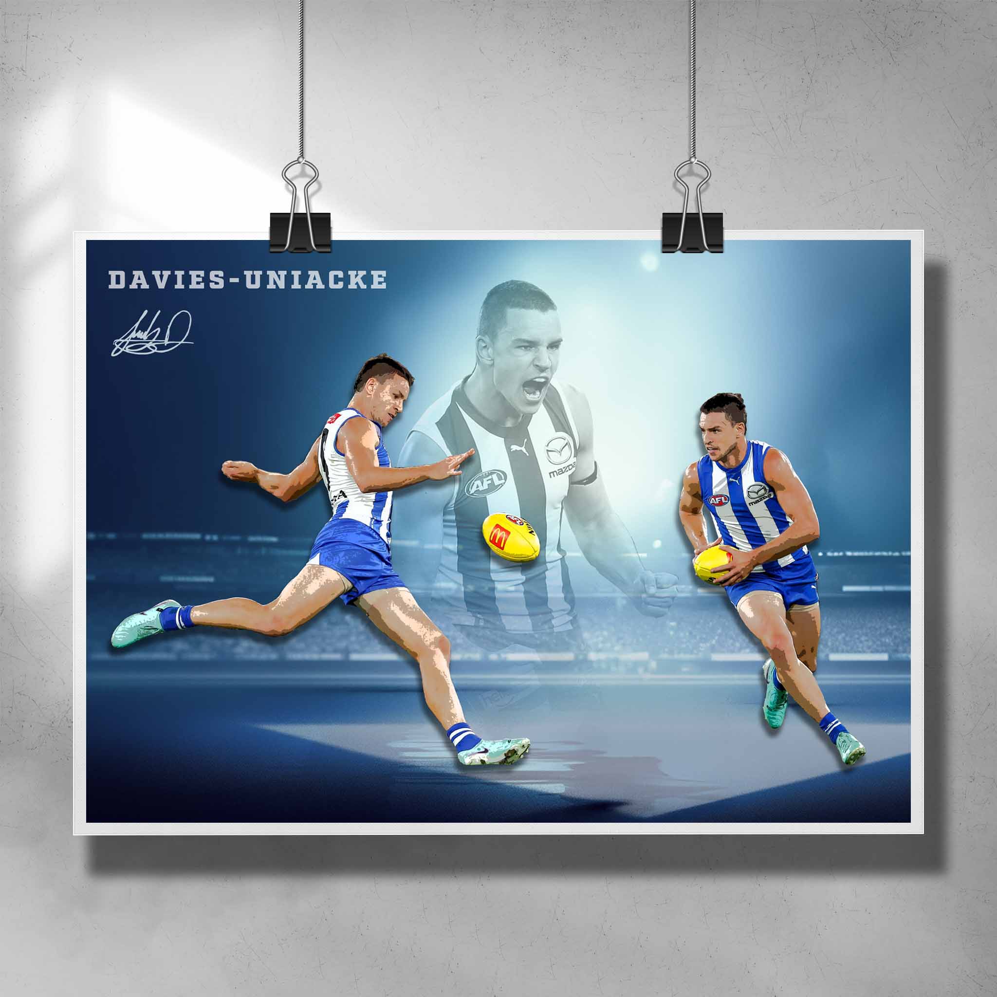 AFL poster by Sports Cave, featuring Luke Davies-Uniacke from North Melbourne Kangaroos.