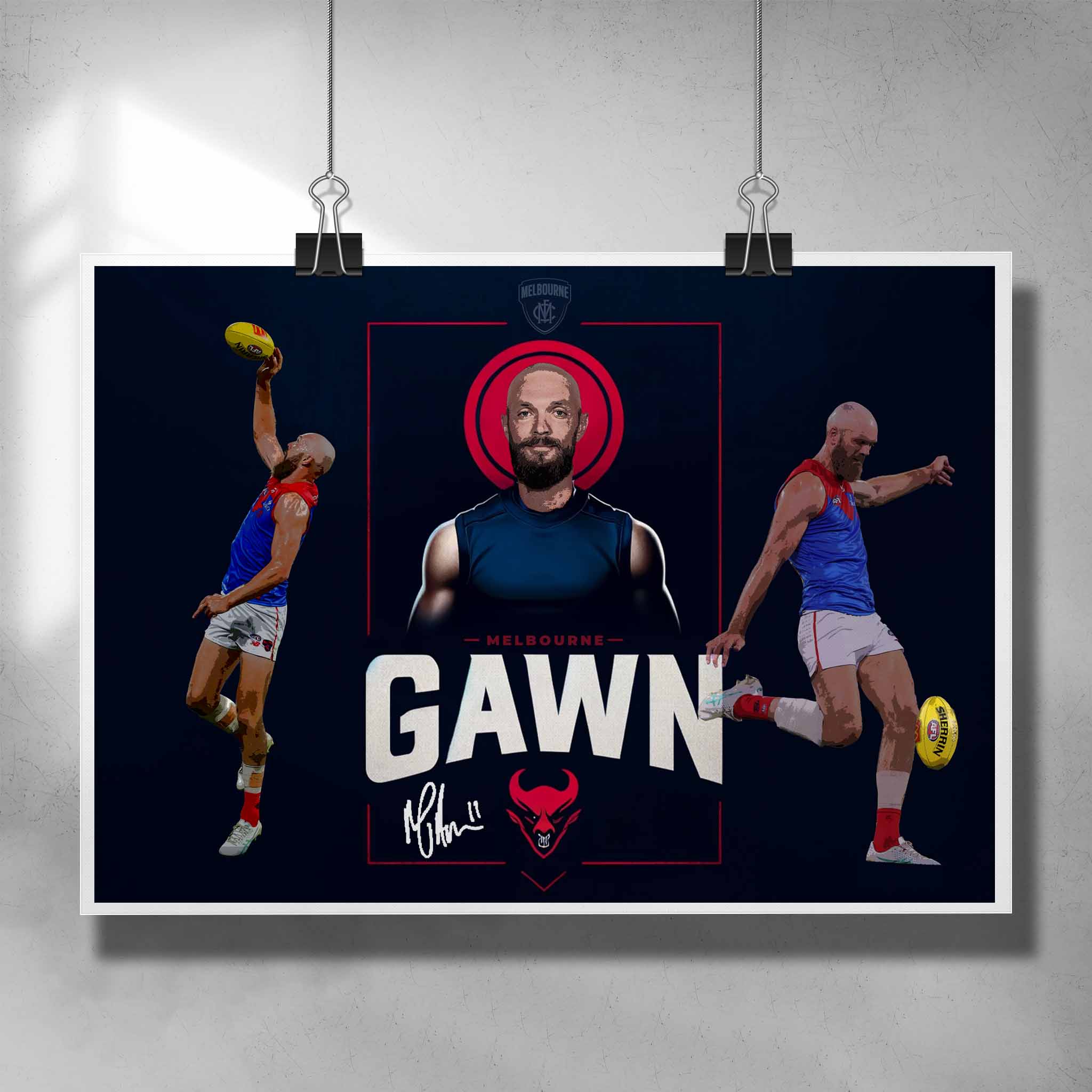 AFL Poster by Sports Cave, featuring Max Gawn from the Melbourne Demons.