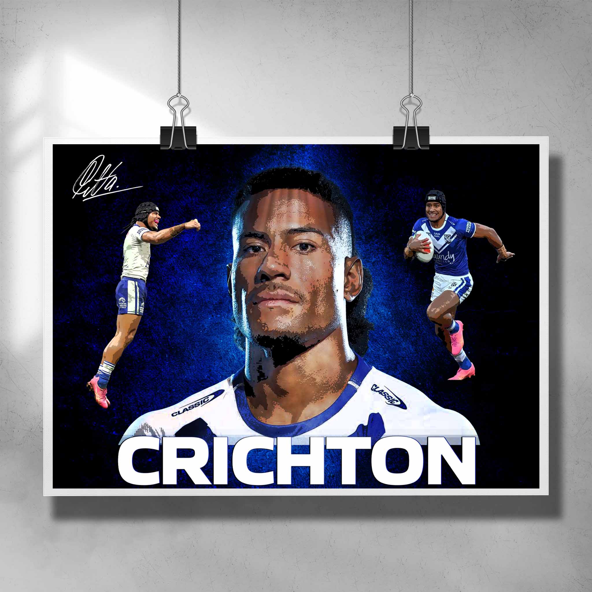 Stephen Crichton Canterbury Bulldogs NRL poster by Sports Cave.