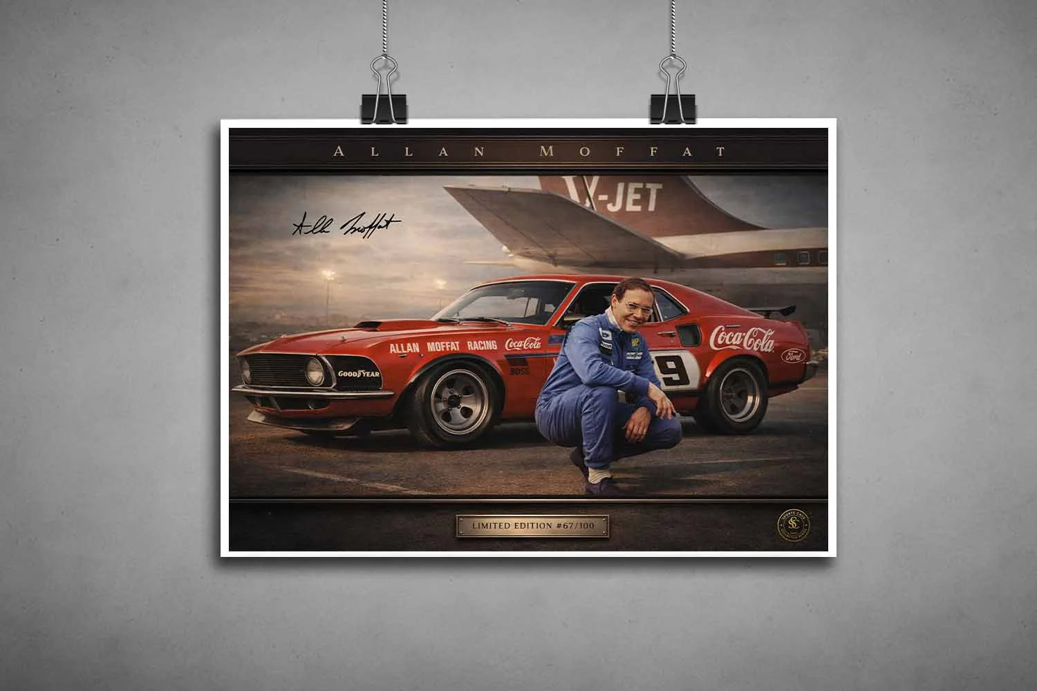 Unframed Allan Moffat racing artwork highlighting classic motorsport heritage, perfect as limited edition sports prints.