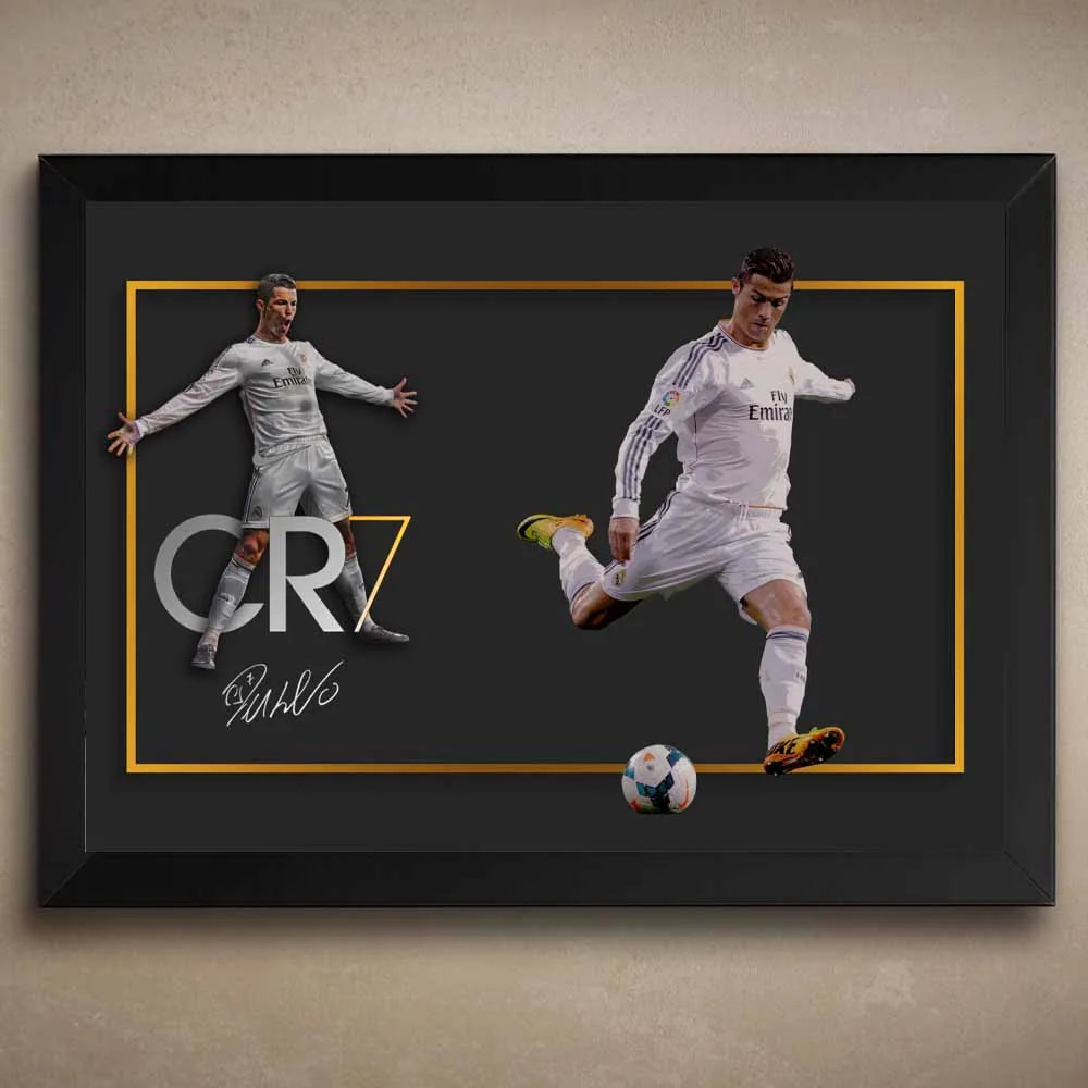 Cristiano Ronaldo CR7 framed wall art in a black frame – collector series print.