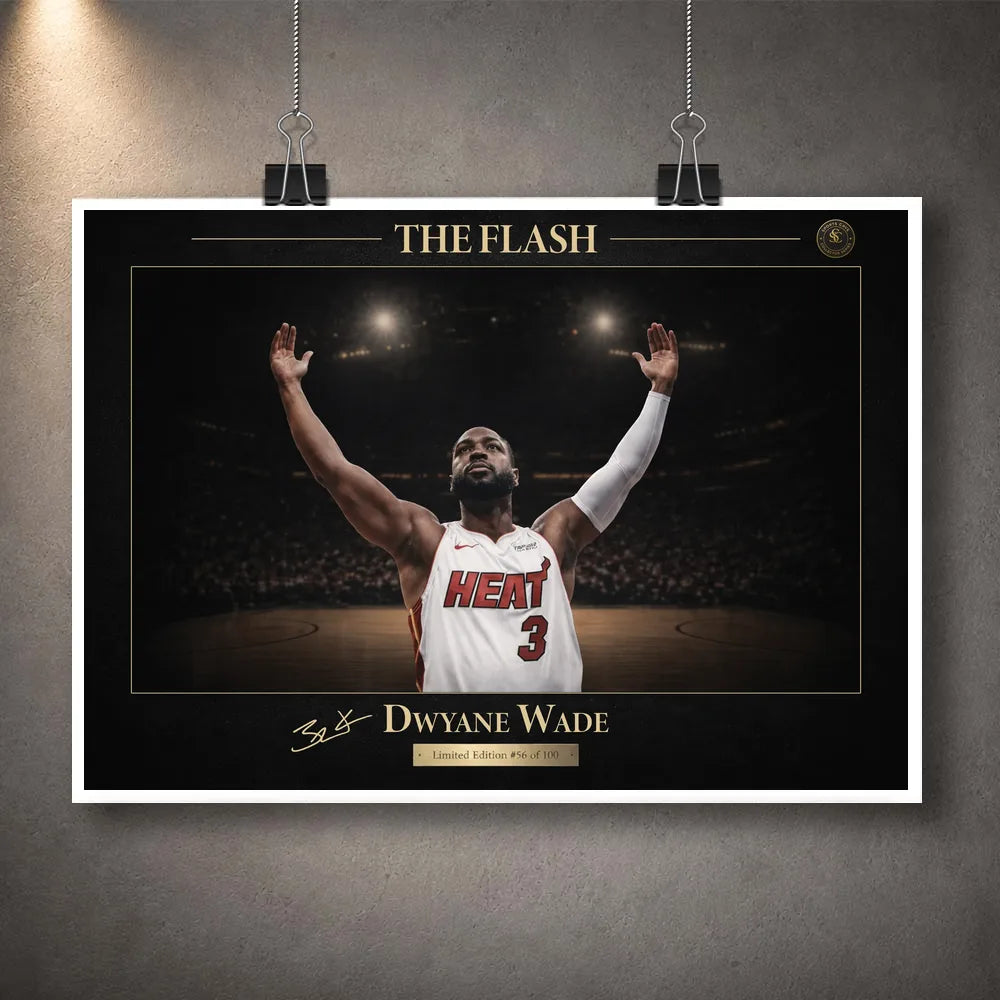Unframed basketball wall art print shown clipped against a textured display wall.