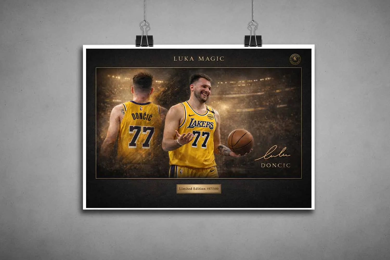 Unframed Luka Dončić “Luka Magic” NBA sports wall art print ready for custom framing display.