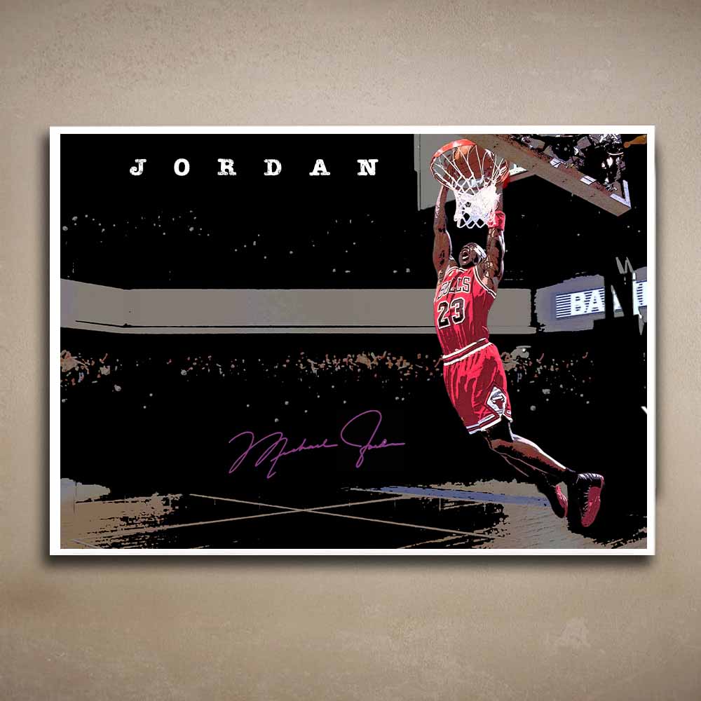 Michael Jordan wall art poster displayed unframed — a limited edition NBA print perfect for sports fans and man cave décor.
