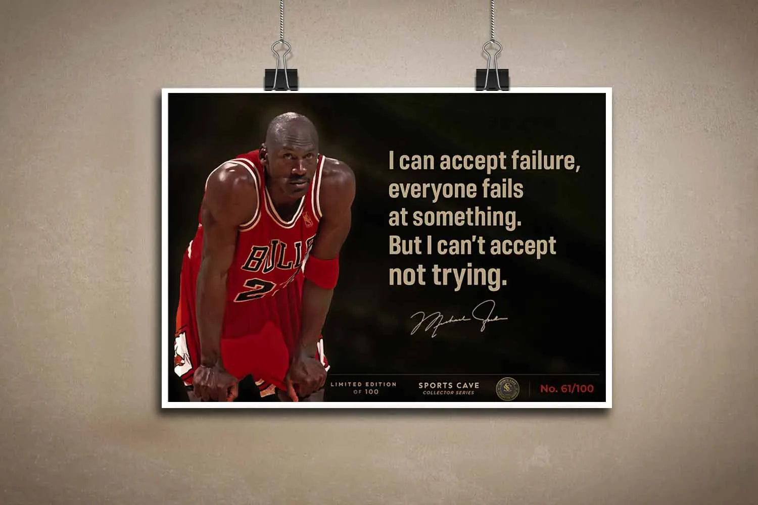 Michael Jordan quote sports art print unframed, poster-only michael jordan wall art ideal for budget man cave décor.