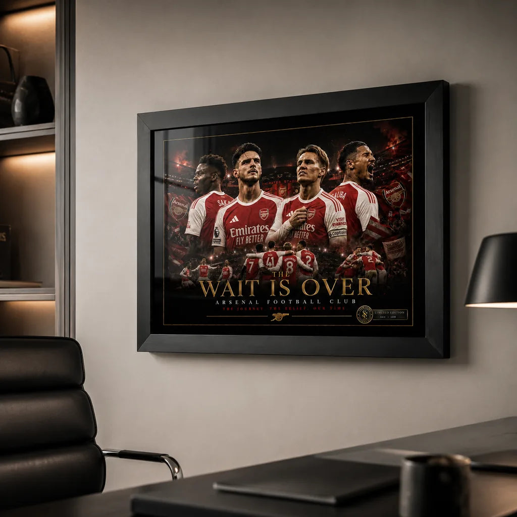 Arsenal Framed football wall art in office