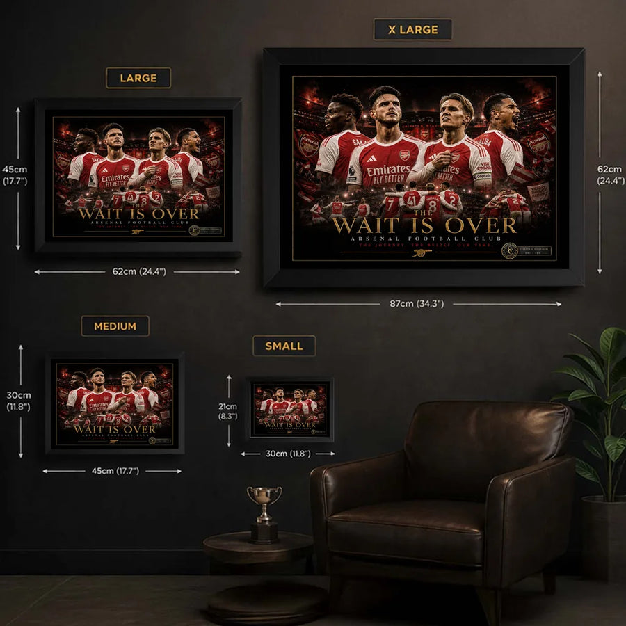 Arsenal football Wall art sizing guide