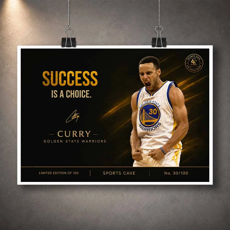 Stephen Curry success is a choice unframed NBA poster – premium sports art print by Sports Cave