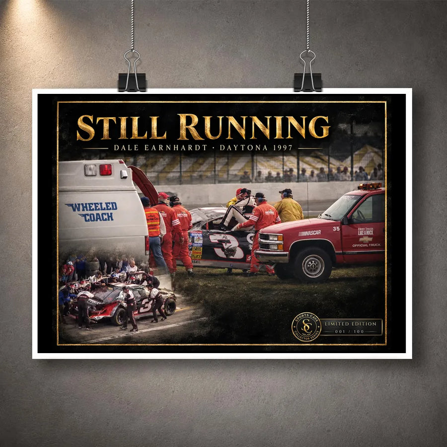 Unframed Dale Earnhardt Sr. Still Running NASCAR wall art design for motorsport fans and collectors.