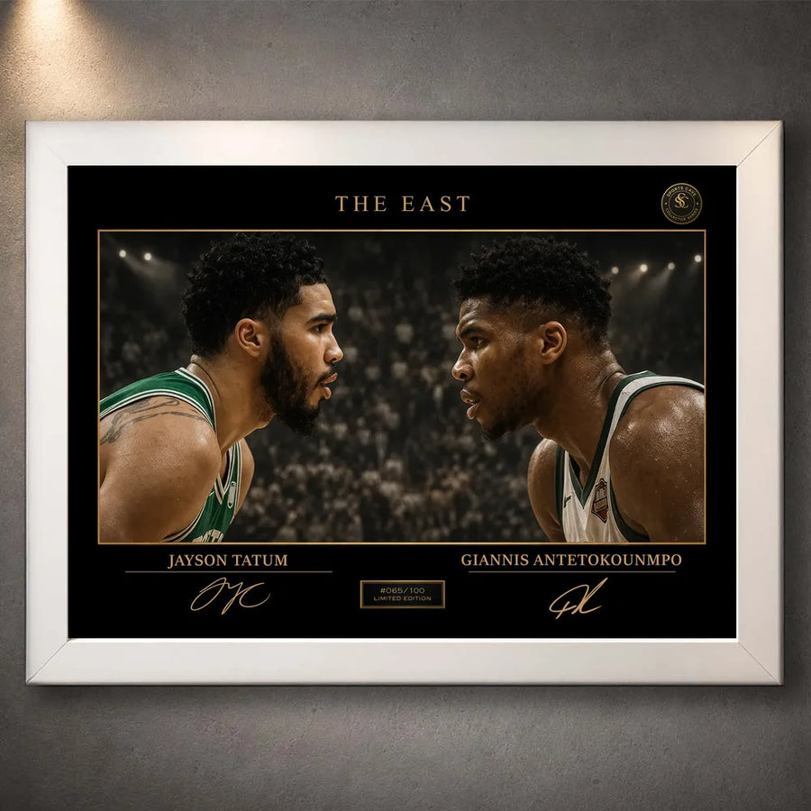 The East NBA art shown in a light frame