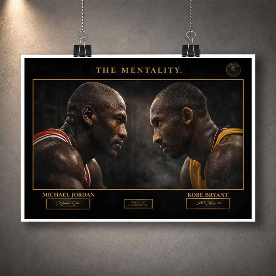 Michael Jordan vs Kobe Bryant unframed NBA wall art sports poster print.