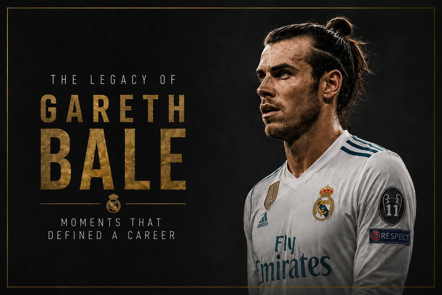 Premium Gareth Bale football wall art thumbnail featuring cinematic Real Madrid portrait and luxury collector aesthetic. 
