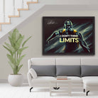 Devoted sport fan's tribute: Usain Bolt framed art proudly displayed on the wall.