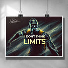Motivational poster by Sports Cave, featuring Usain Bolt saying, "I don't think limits".