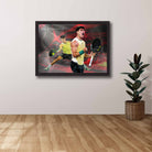 Devoted tennis fan's tribute: Carlos Alcaraz framed art proudly displayed on the wall.