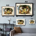 Visual representation of Dennis Lillee framed art size options, ranging from S - 21 × 30 cm (8.3 × 11.8 in) to L - 45 × 62 cm (17.7 × 24.4 in), for selecting the right size for your space.