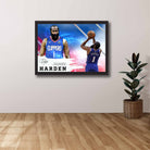 Devoted LA Clippers fan's tribute: James Harden framed art proudly displayed on the wall.