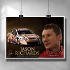 High-quality Jason Richards Bathurst tribute racing print, featuring his iconic BOC car, available at www.sportscaveshop.com.