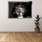 Framed Michael Jordan wall art featuring his last shot, styled for modern man cave wall décor or premium sports collectibles.