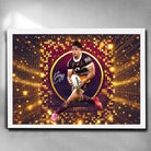 Katoni Staggs Brisbane Broncos wall art in white frame, showcasing an action shot of Staggs in maroon and gold colors, perfect for NRL fans. Premium fade-resistant framed poster.