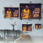 Kobe Bryant Bear Fight Motivation Framed Art Sizing Guide.