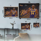 Kobe Bryant Tribute Framed Poster Sizing Guide.