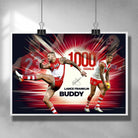Unique AFL poster by Sports Cave, featuring Lance "Buddy" Franklin from the Sydney Swans.
