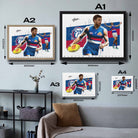 Visual representation of Marcus Bontemelli framed art size options, ranging from A4 to A2, for selecting the right size for your space.