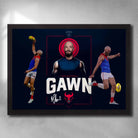 Black framed AFL art by Sports Cave, featuring Max Gawn from the Melbourne Demons.