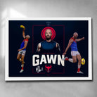White framed AFL art by Sports Cave, featuring Max Gawn from the Melbourne Demons.