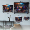 Lionel Messi wall art size guide showing framed prints from A4 to A1, helping fans choose the ideal framed sports memorabilia size.