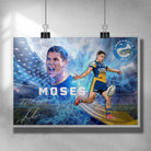 Unique NRL poster featuring Mitchell Moses from the Parramatta Eels - Artwork by Sports Cave.