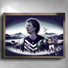 Oak framed AFL Poster by Sports Cave, featuring Nat Fyfe from the Freemantle Dockers.