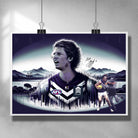 AFL Poster by Sports Cave, featuring Nat Fyfe from the Freemantle Dockers.