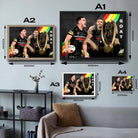 Visual representation of Nathan Cleary GOAT framed art size options, ranging from A4 to A2, to assist customers in selecting the right size for their space and preferences.