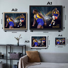 Sizing chart of Nic Naitanui framed art.