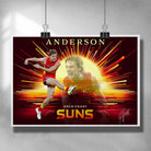 AFL poster by Sports Cave, featuring Noah Anderson from the Gold Coast Suns.