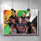 Unique NRL poster by Sports Cave, featuring the Penrith Panthers To'o, Cleary, Edwards, Luia and Yeo.
