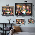 Visual representation of Patrick Carrigan framed art size options, ranging from A4 to A2, to assist customers in selecting the right size for their space and preferences.