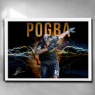 Paul Pogba Dab Celebration White Framed Poster - Premium Football Wall Art for Man Cave Decor by Sports Cave.