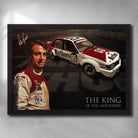 Framed sports art print of Peter Brock with his iconic Marlboro Holden at Bathurst, titled King of the Mountain.