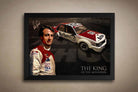 Framed sports art print of Peter Brock with his iconic Marlboro Holden at Bathurst, titled King of the Mountain.