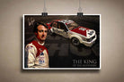 Peter Brock sports art poster featuring his iconic Holden race car and signature look - Collectible option for Australian motorsport fans and man cave wall art enthusiasts.