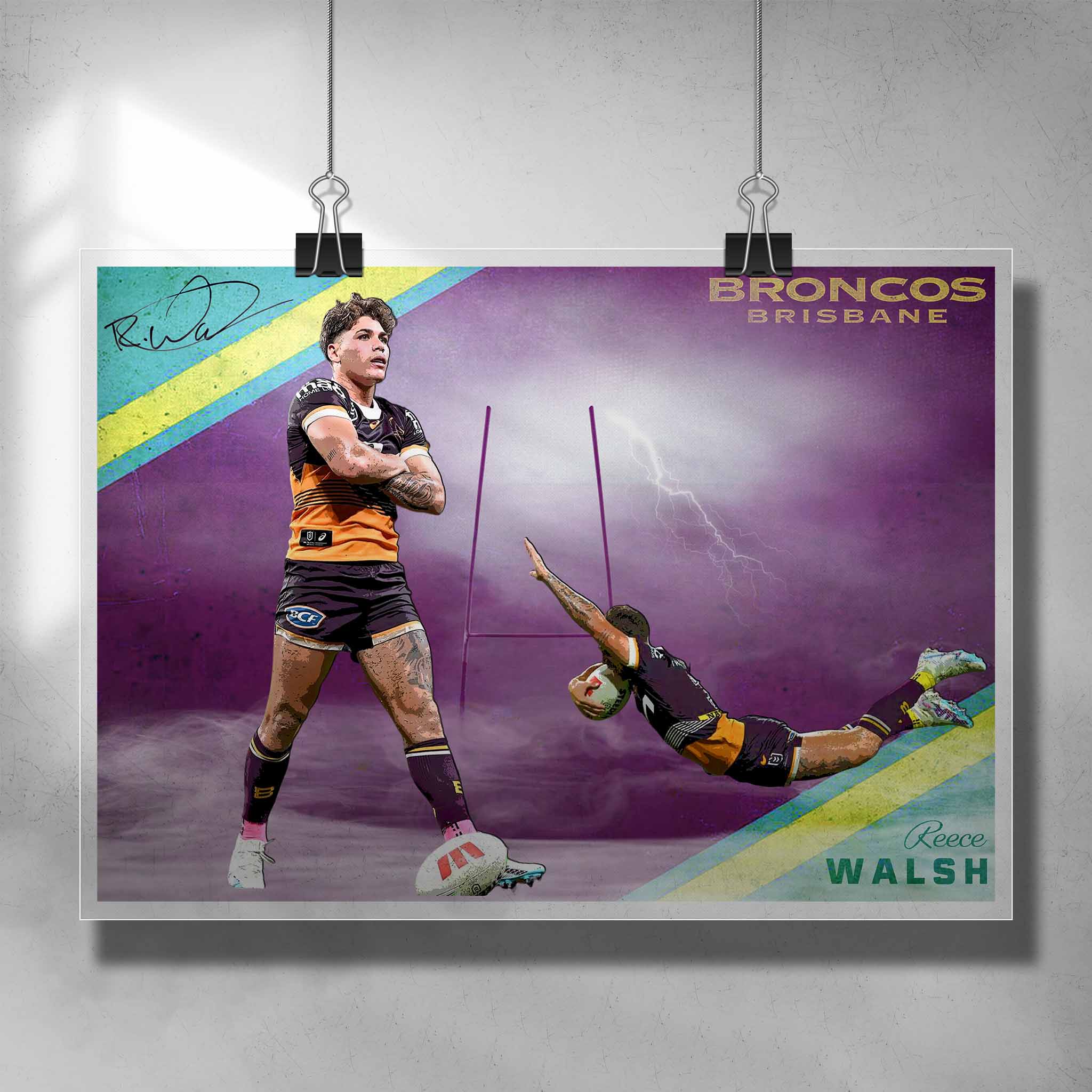 Reece Walsh Brisbane Broncos Art Sports Cave