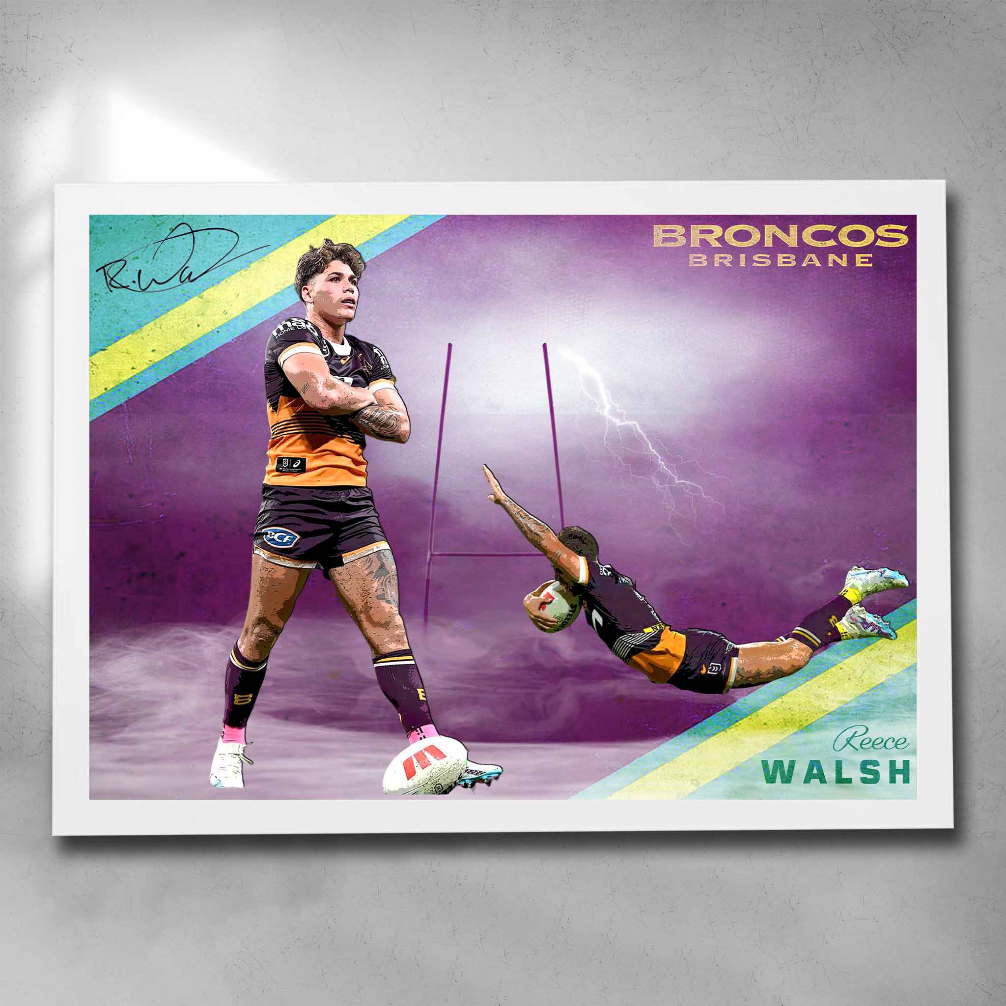Reece Walsh Brisbane Broncos Art Sports Cave