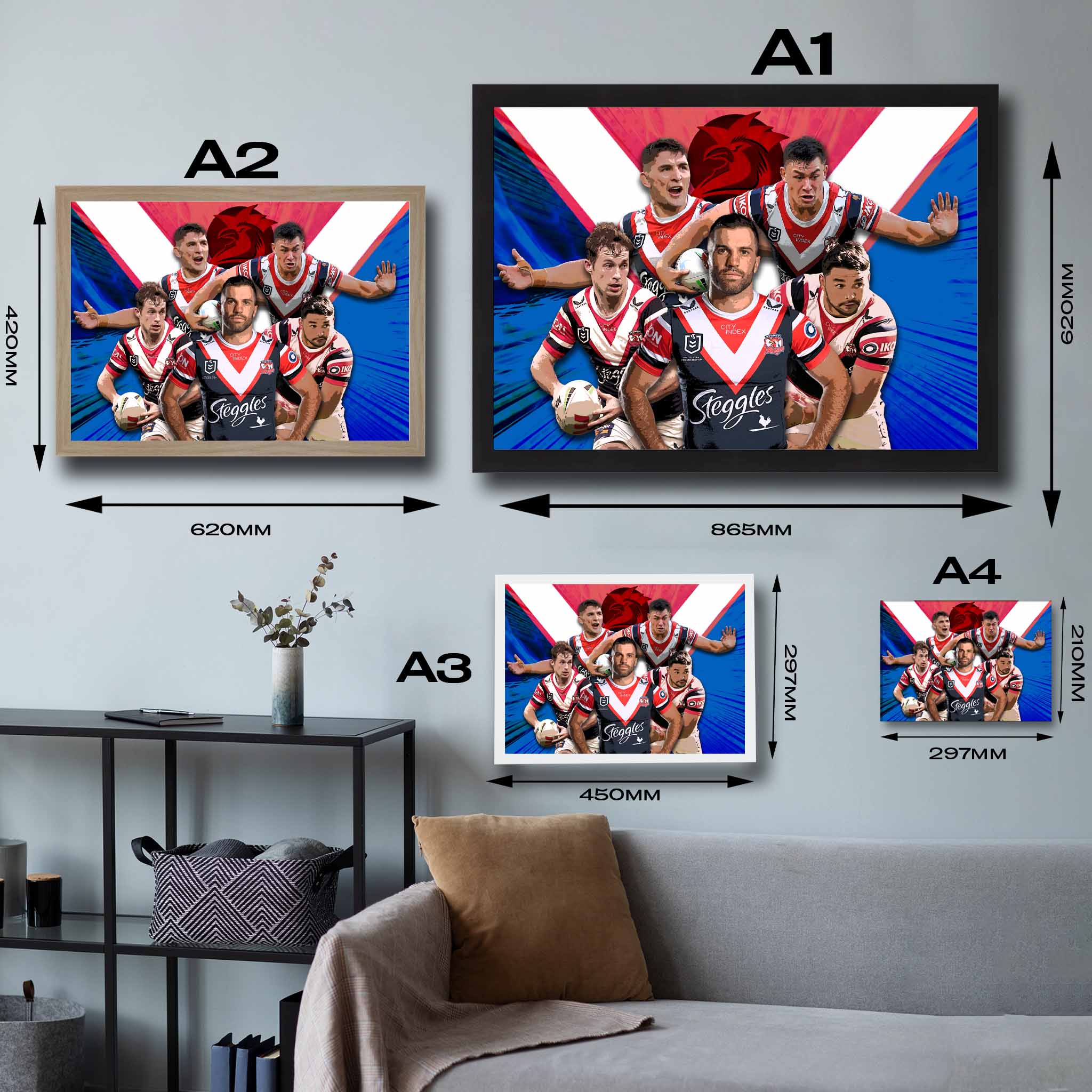 Sydney Roosters NRL Art Sports Cave