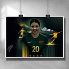 Women's soccer poster by Sports Cave, featuring Sam Kerr from the Australian Matilda's.
